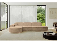 Linkerhoek bank - beige fluweel - afbeelding 5 van  11