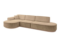 Linkerhoek bank - beige fluweel - afbeelding 6 van  11