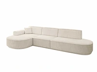 Linkerhoek bank - beige stof met koord - afbeelding 3 van  10