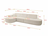Linkerhoek bank - beige stof met koord - afbeelding 5 van  10