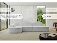 Linkerhoek bank - beige stof met koord - afbeelding 7 van  10