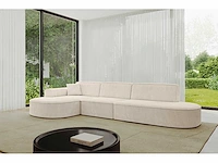 Linkerhoek bank - beige stof met koord