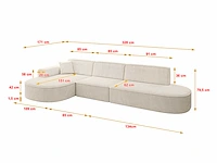 Linkerhoek bank - beige stof met koord - afbeelding 13 van  13