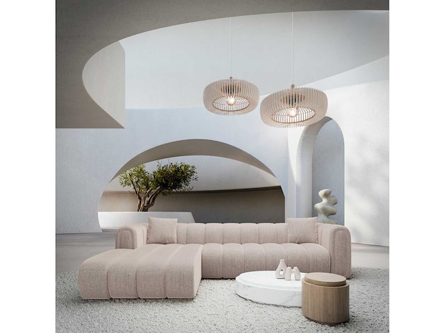 Linkerhoek bank - beige stof - afbeelding 2 van  8