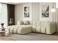 Linkerhoek bank - beige terry stof
