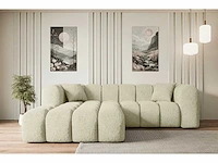 Linkerhoek bank - beige terry stof - afbeelding 2 van  6