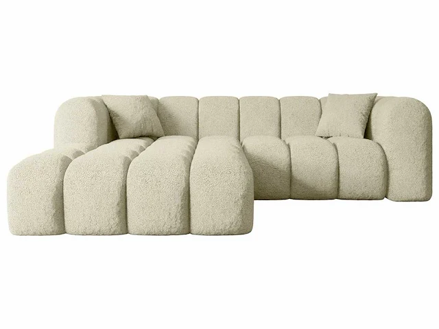 Linkerhoek bank - beige terry stof - afbeelding 3 van  6