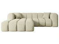 Linkerhoek bank - beige terry stof - afbeelding 3 van  6