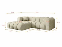 Linkerhoek bank - beige terry stof - afbeelding 4 van  6