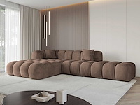 Linkerhoek bank - bruin fluweel - afbeelding 1 van  8