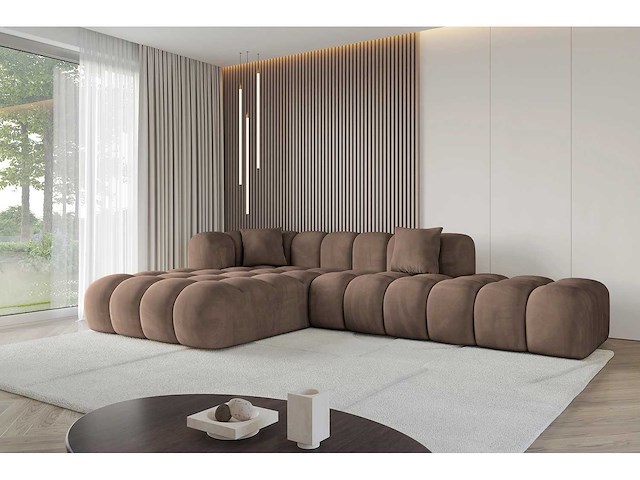 Linkerhoek bank - bruin fluweel - afbeelding 8 van  8