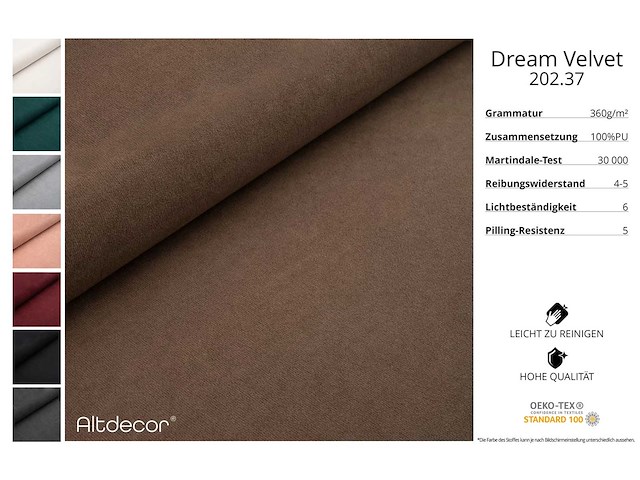 Linkerhoek bank - bruin fluweel - afbeelding 4 van  8