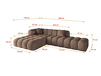 Linkerhoek bank - bruin fluweel - afbeelding 5 van  8