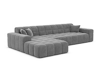 Linkerhoek bank - donkergrijs fluweel - afbeelding 1 van  8