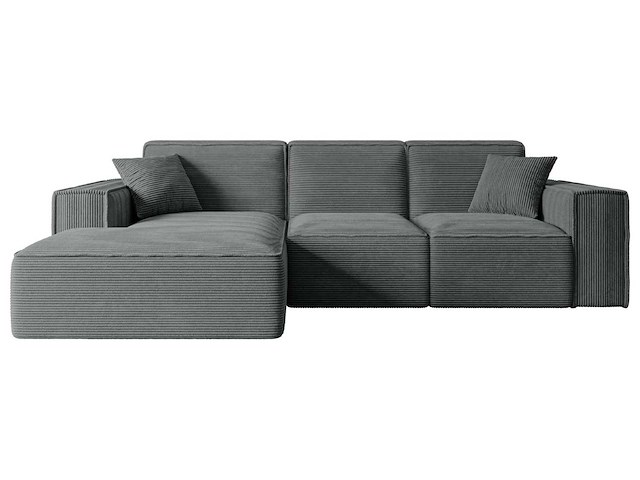 Linkerhoek bank - donkergrijs touwstof - afbeelding 2 van  8
