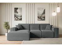 Linkerhoek bank - donkergrijs touwstof - afbeelding 3 van  8