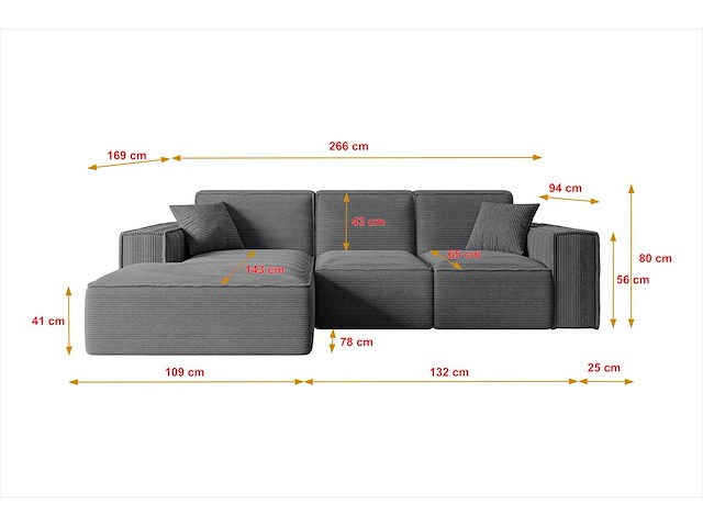 Linkerhoek bank - donkergrijs touwstof - afbeelding 6 van  8