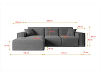 Linkerhoek bank - donkergrijs touwstof - afbeelding 6 van  8