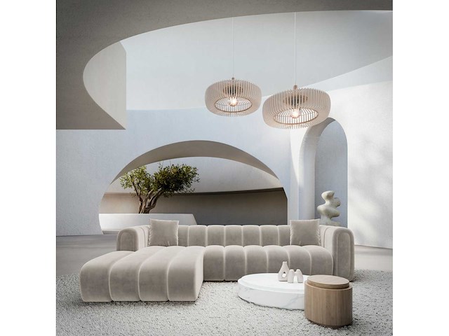 Linkerhoek bank - zandfluweel - afbeelding 2 van  9