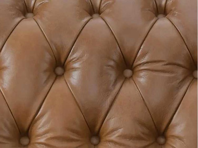 Linkerhoek bank chesterfield 100% premium buffelleer - caramel vintage - afbeelding 5 van  9