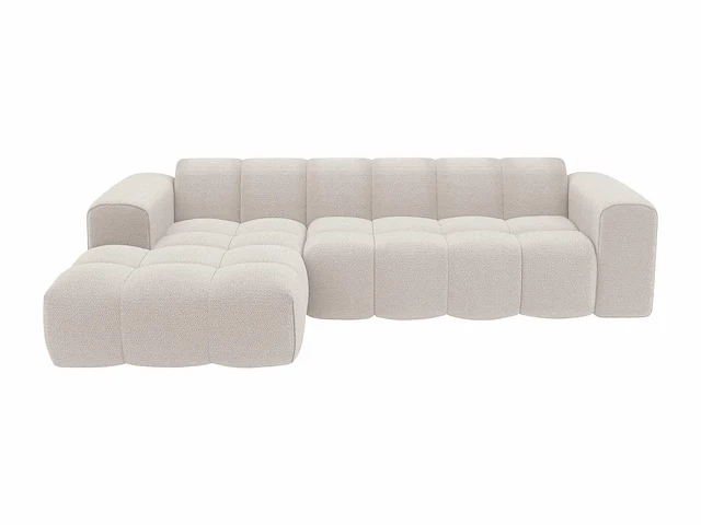Linkerhoek bank in beige chenille-stof van maison céphy - afbeelding 2 van  4