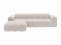 Linkerhoek bank in beige chenille-stof van maison céphy - afbeelding 2 van  4
