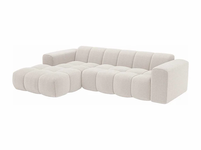 Linkerhoek bank in beige chenille-stof van maison céphy - afbeelding 3 van  4