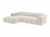 Linkerhoek bank in beige chenille-stof van maison céphy - afbeelding 3 van  4