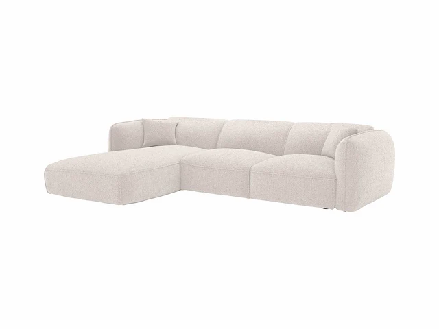 Linkerhoek bank in beige chenille-stof van maison céphy - afbeelding 4 van  6