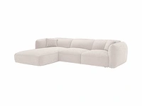 Linkerhoek bank in beige chenille-stof van maison céphy - afbeelding 4 van  6
