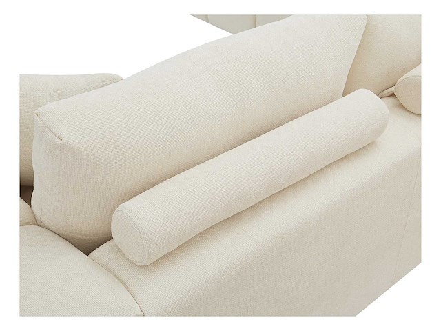 Linkerhoek bank in beige stof met textuur - afbeelding 5 van  9