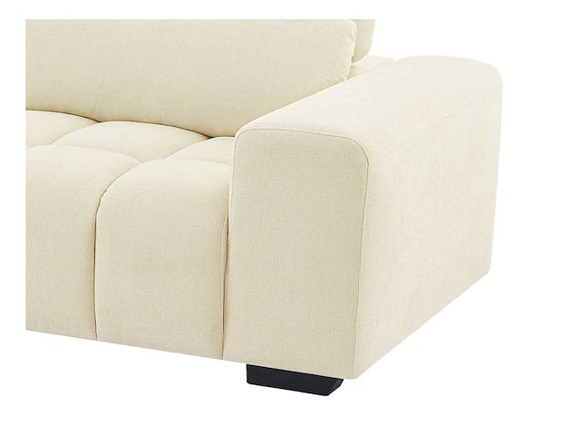 Linkerhoek bank in beige stof met textuur - afbeelding 5 van  7