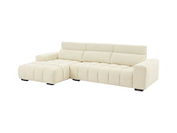 Linkerhoek bank in beige stof met textuur - afbeelding 8 van  11