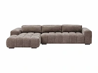 Linkerhoek bank in taupe stof met textuur - afbeelding 6 van  11