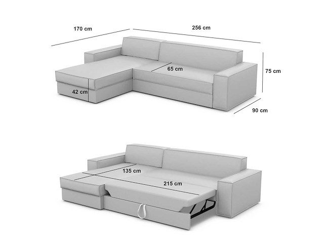 Linkerhoek bank met bed- en borstfunctie - afbeelding 10 van  11