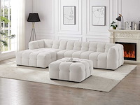 Linkerhoek bank van beige heidestof