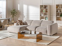 Linkerhoek bank van beige heidestof