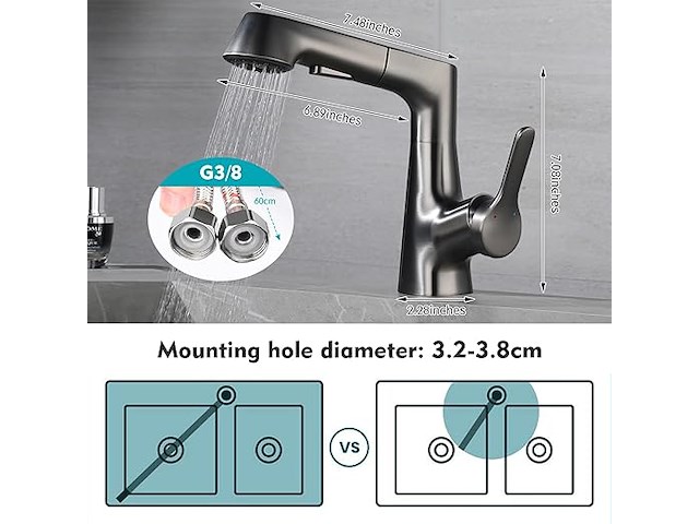 Liropau keukenkraan met pull-down sproeier - afbeelding 5 van  6