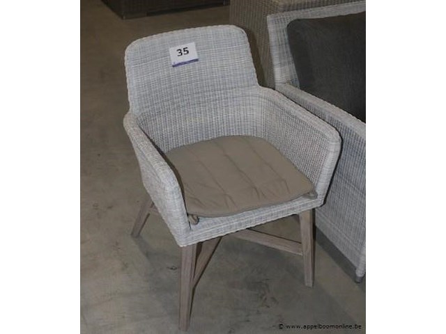 Lisboa dining chair polyloom ice/teak legs with cushion - polyloom ice - afbeelding 1 van  1
