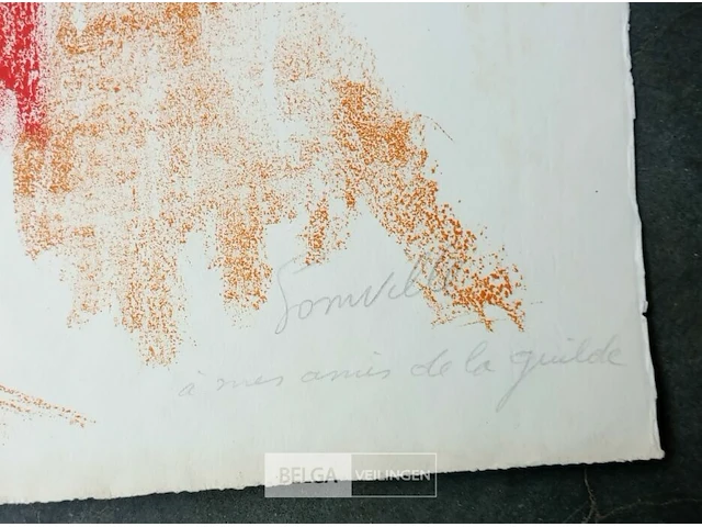 Litographie, roger somville, a nos amis de la guilde - afbeelding 2 van  2