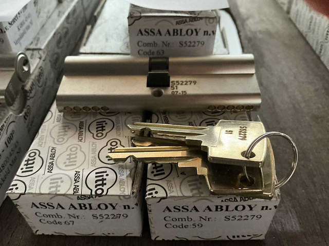 Litto code 59/67 cilinder slot inclusief 3 sleutels (10x) - afbeelding 1 van  1