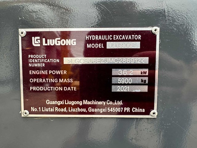 Liugong - 2021 - clg 906e - midigraafmachine - afbeelding 36 van  42
