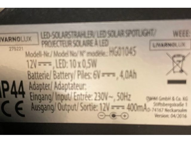 Livarnolux led solar spotlight - afbeelding 7 van  7