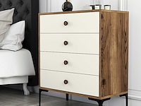 Lizbon d dressoir | 100% melamine | walnoot, crème - afbeelding 1 van  5