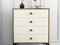 Lizbon d dressoir | 100% melamine | walnoot, crème - afbeelding 2 van  5
