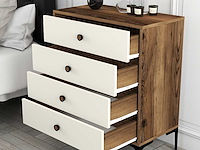 Lizbon d dressoir | 100% melamine | walnoot, crème - afbeelding 3 van  5