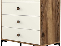 Lizbon d dressoir | 100% melamine | walnoot, crème - afbeelding 4 van  5