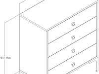 Lizbon d dressoir | 100% melamine | walnoot, crème - afbeelding 5 van  5
