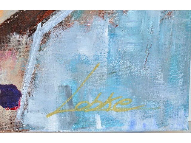 Lobke - blue-eyed girl - acryl op doek - 50x50 cm - afbeelding 2 van  8