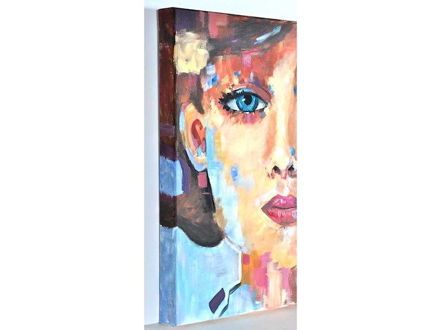 Lobke - blue-eyed girl - acryl op doek - 50x50 cm - afbeelding 7 van  8